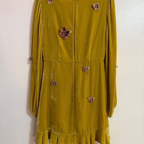 NEW For Love & Lemons Velvet Butterfly Mini Dress w/ Tags Metallic Dresses med - Picture 6 of 7